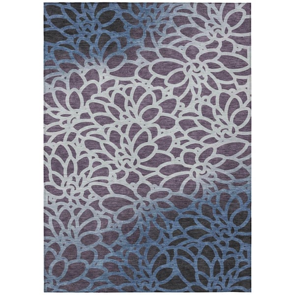 Chantille Machine Washable Indoor/Outdoor Abstract ACN2412 Plum 9 ft. x 12 ft. Area Rug