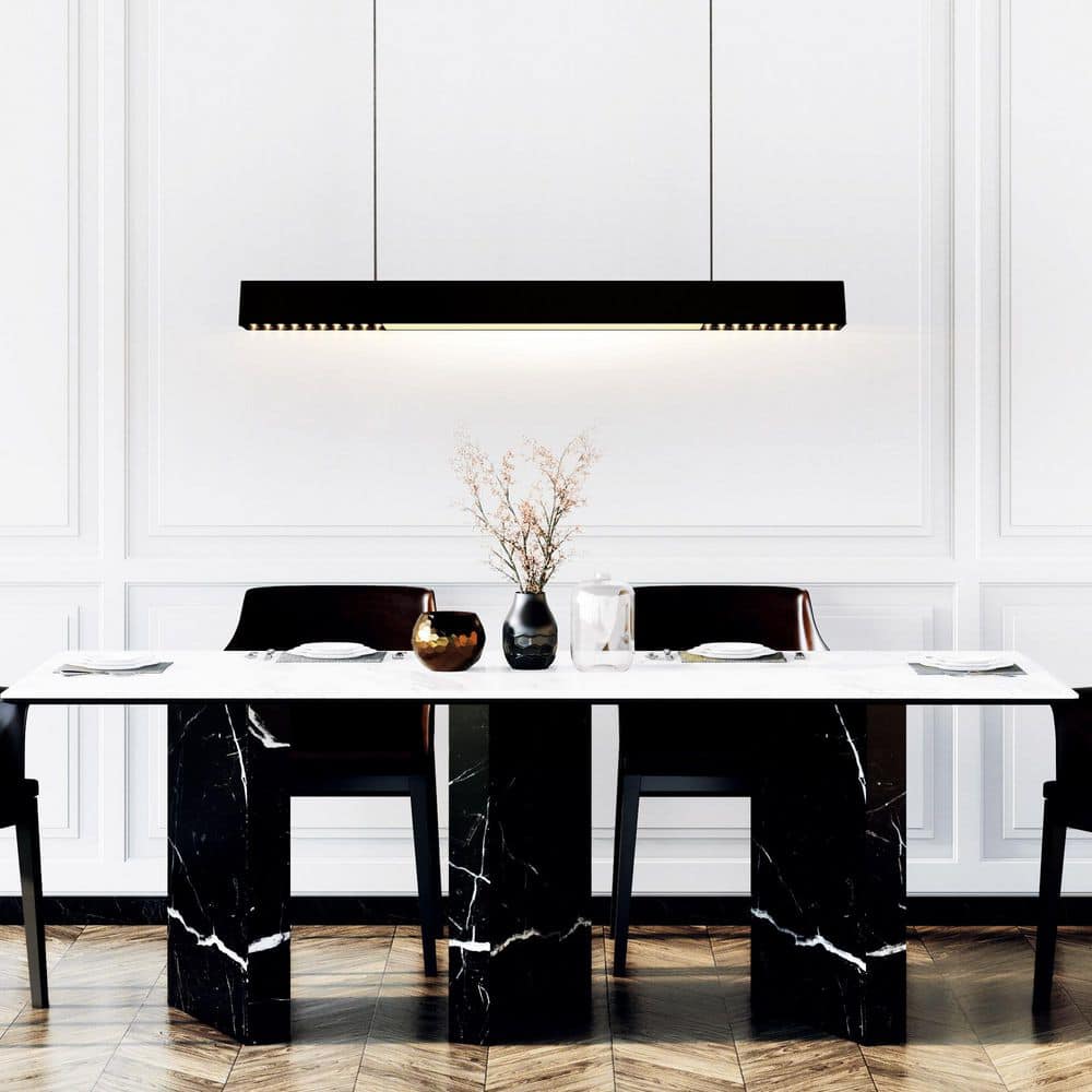 Pienza Sophisticated 45" LED Integrated Black Chandelier
