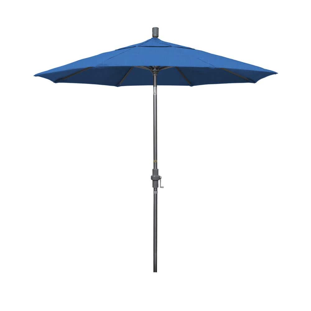 7.5 ft. Hammertone Grey Aluminum Market Patio Umbrella Collar Tilt Crank Lift in Regatta Sunbrella price history on PriceWatchPro