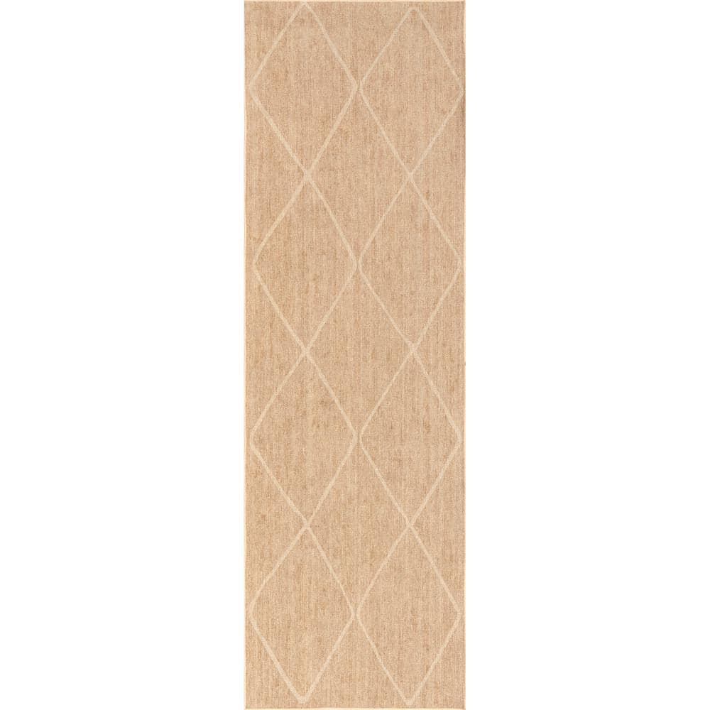 nuLOOM Billy Diamond EasyJute Machine Washable Natural 3 ft. x 8 ft