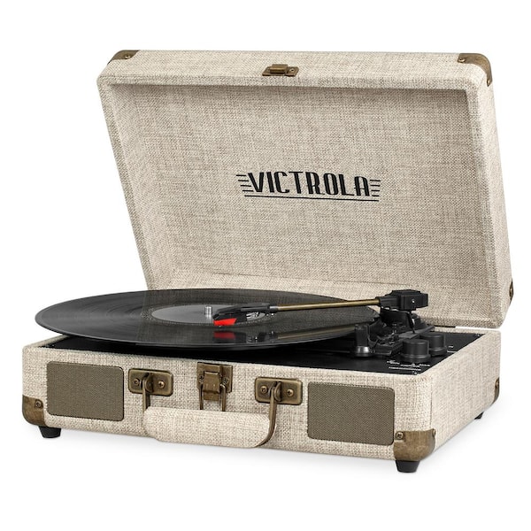 Victrola Bluetooth Suitcase Record Player with 3-Speed Turntable  VSC-550BT-LBB - The Home Depot