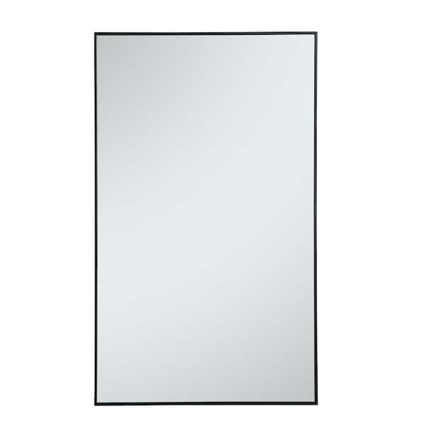 Unbranded Timeless Home 36 in. W x 60 in. H x Contemporary Metal Framed Rectangle Black Mirror