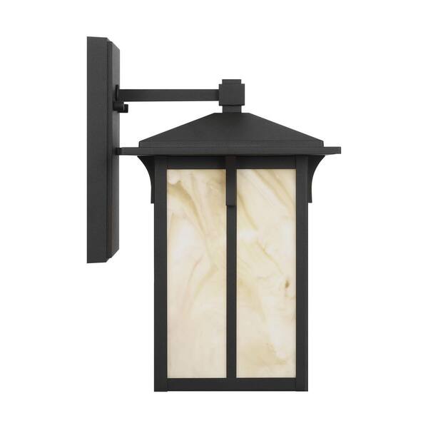 Generation Lighting - Tomek Medium 14 in. Black Outdoor Hardwired Wall Lantern Sconce with No Bulb Included