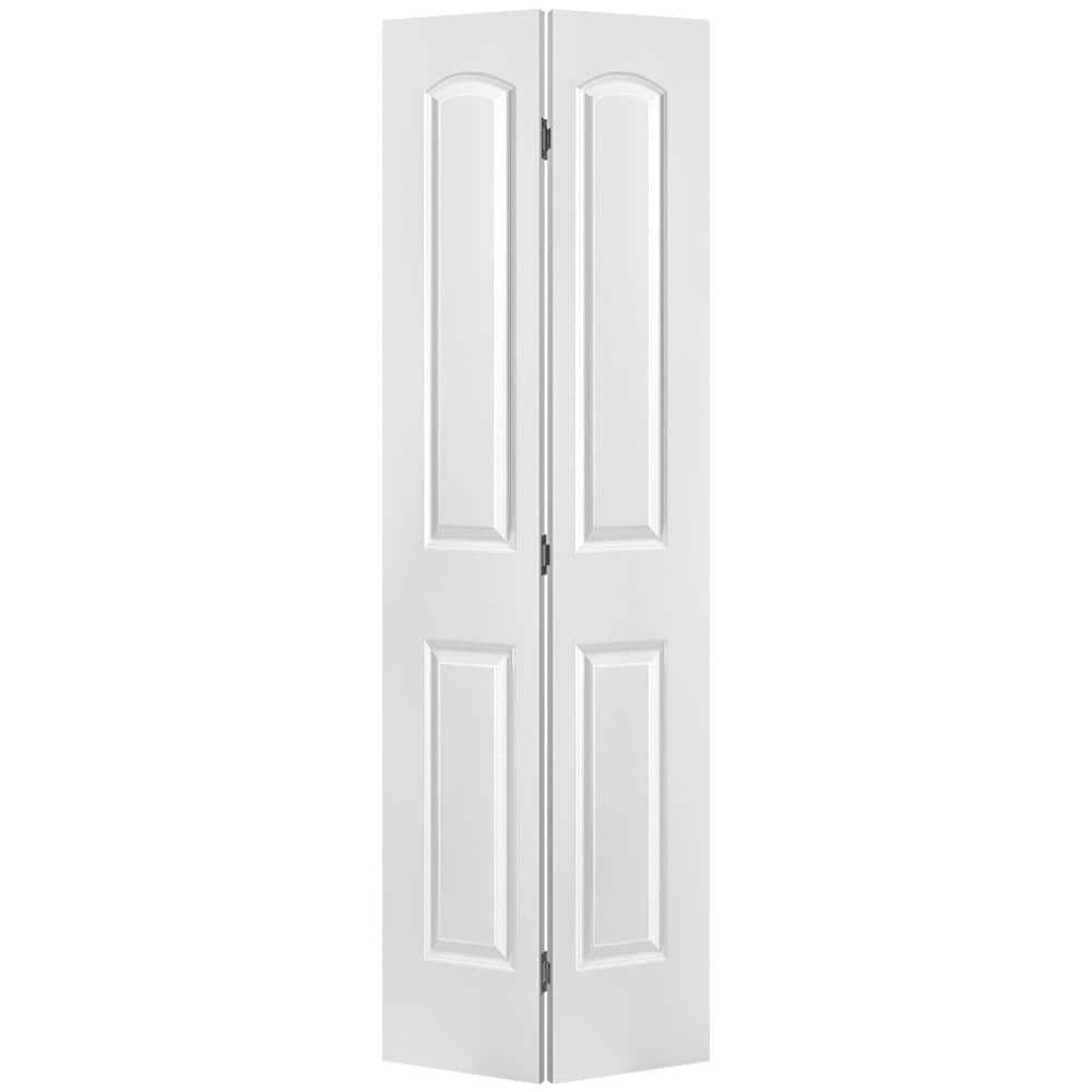 Masonite 24 in. x 80 in. 2 Panel Roman Round Top Primed White Hollow ...