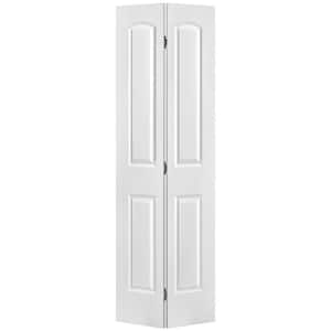 24 in. x 80 in. Roman 2-Panel Round Top Primed Whited Hollow-Core Smooth Composite Bi-fold Interior Door