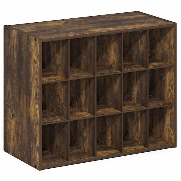 19.3 in. H 9-Pair Amber Pine Wood Shoe Rack