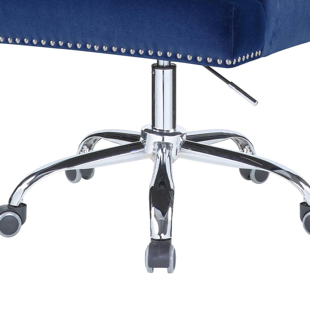 38" Blue Mesh and Metal Swivel Office Chair