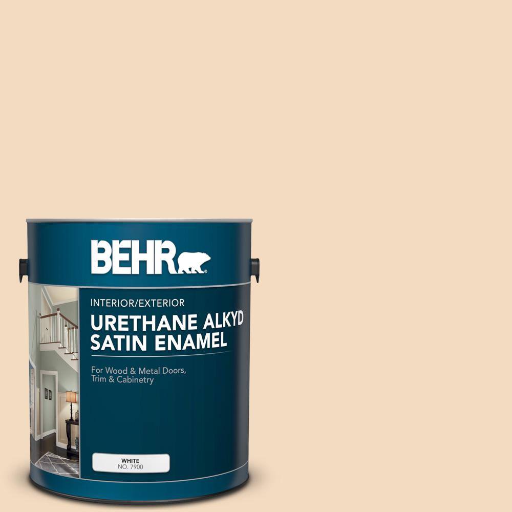 BEHR 1 gal. S2701 Frosted Toffee Urethane Alkyd Satin Enamel Interior