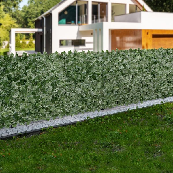Privacy Ivy Fence, 59 x 118 in. Artificial Green Wall Screen, Ivy Fence with Mesh Cloth Backing and Strengthened Joint