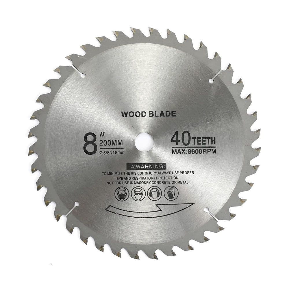8 in. 40-Tooth Wood Cutting Carbide Tip Saw Blade Power Tool Accessory for Table Miter Saws (1-Pack) price history on PriceWatchPro