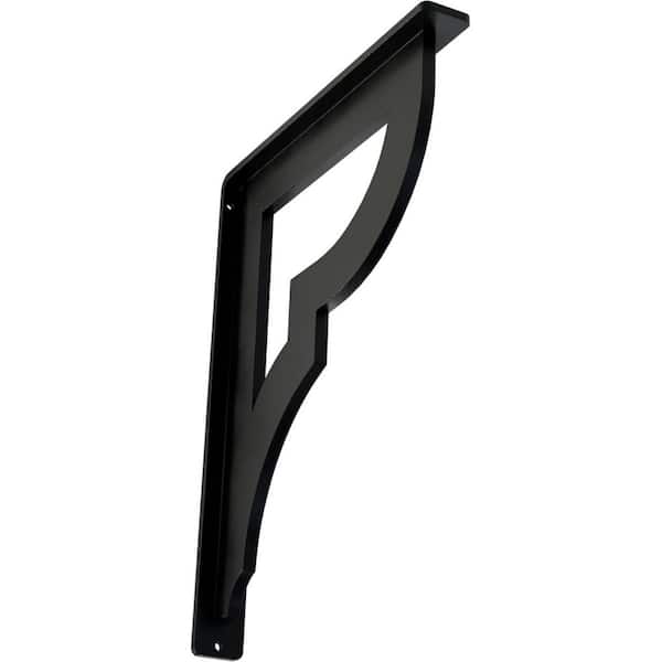 Ekena Millwork 1-1/2 in. x 12 in. x 10 in. Wrought Iron Single Center Brace Bradford Bracket