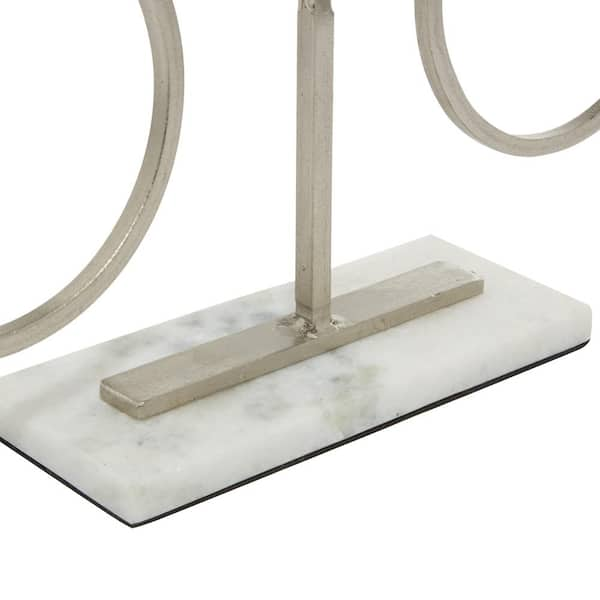 Litton Lane Silver Aluminum Coral Sculpture with Marble Base 043797 - The  Home Depot