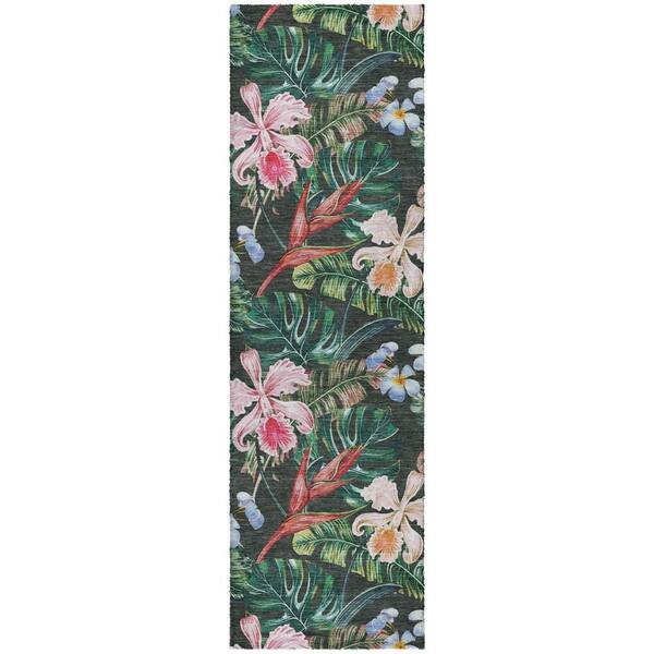Dream Shag Premium Machine Washable Abstract ADS201 Midnight 2 ft. x 7 ft. Runner Rug