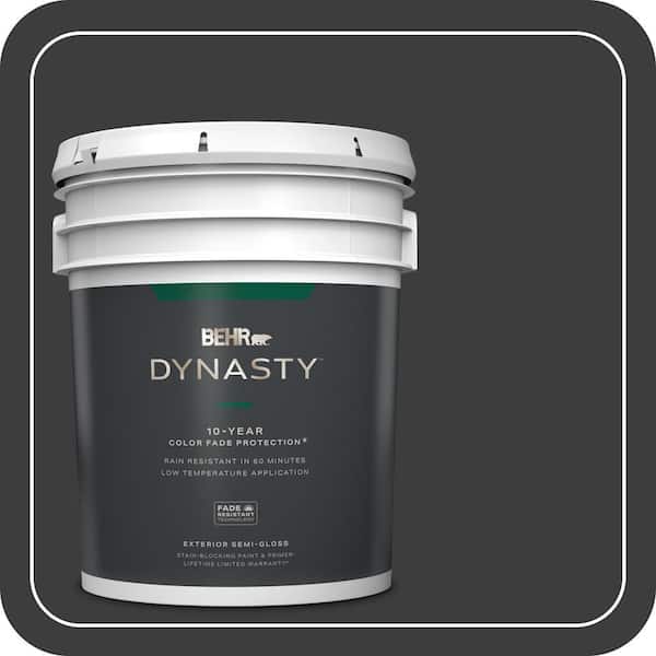 BEHR DYNASTY 5 gal. #PPF-59 Raven Black Semi-Gloss Exterior Stain-Blocking Paint & Primer