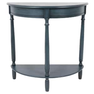 Simplify 28.25 in. Antique Navy Half Round Accent End Table