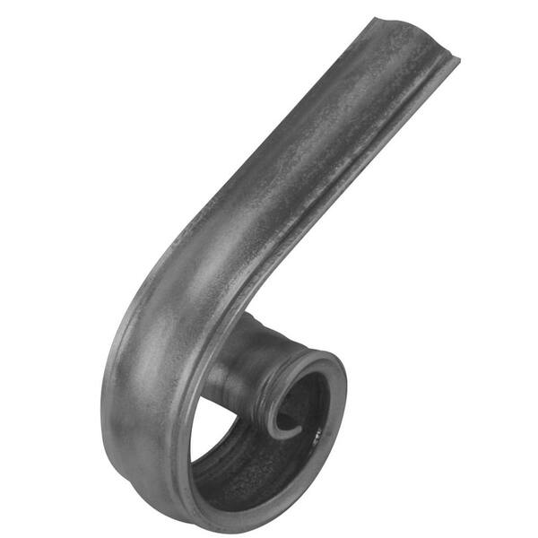 arteferro 5-1/8 in. x 4-11/32 in. Flat Solid Domed Edged Scroll Design Raw Forged Iron Handrail End Cap