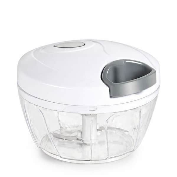 Manual White Vegetable Chopper Hand Pull String Garlic Mincer Onion Cutter Food Processor for Veggies Fruits Nuts