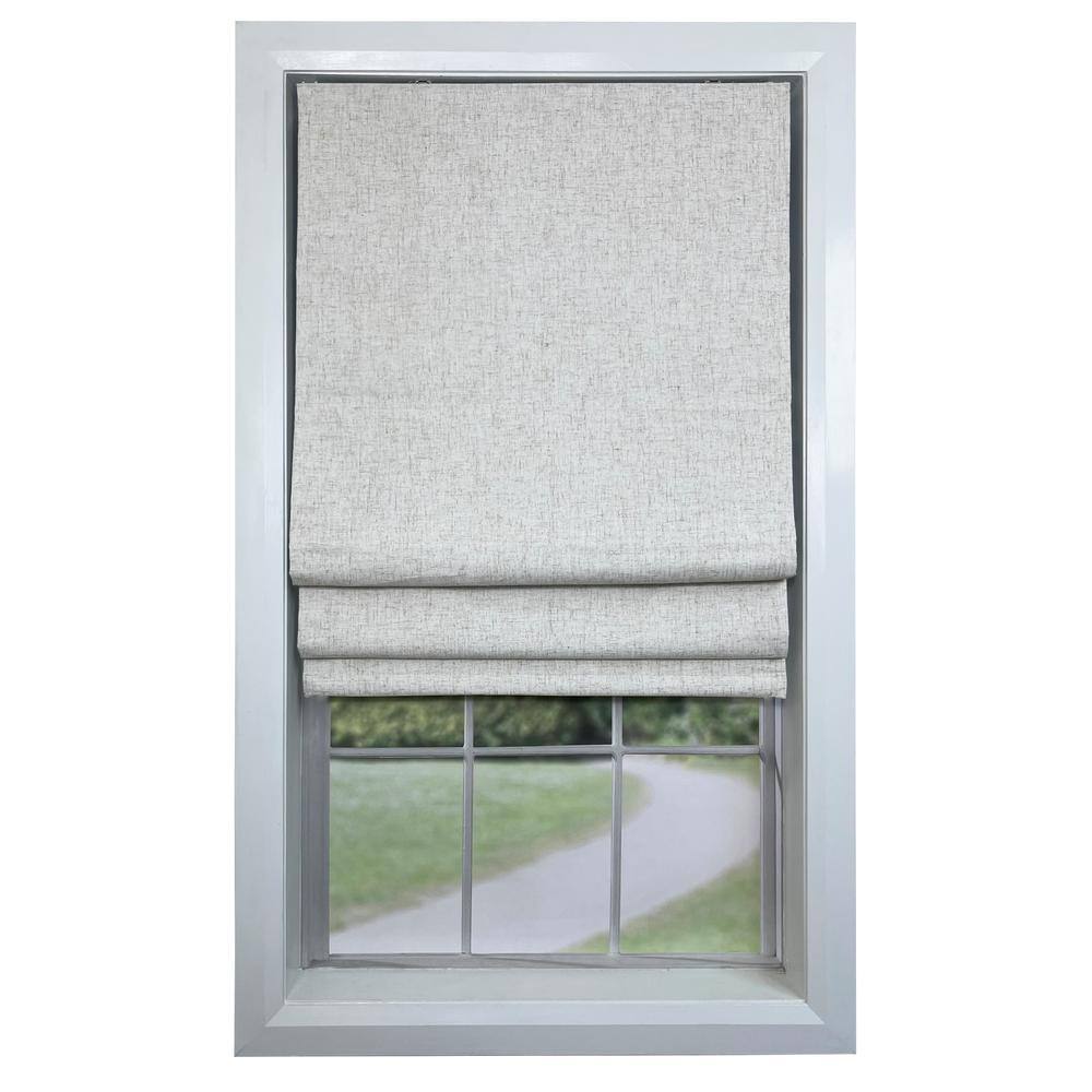 Augustus 63" x 40" Cordless Roman Blackout Faux Linen Shade