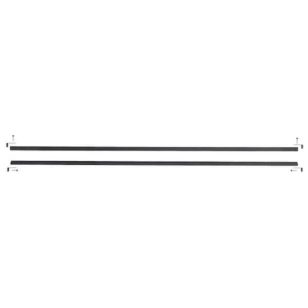Euro Style 1 in. x 0.75 in. x 71 in. Black Aluminum Top/Bottom Frame Kit Fence Bracket