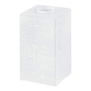 2-1/4 in. Fitter Handblown White Linen Glass Cube Pendant Lamp Shade