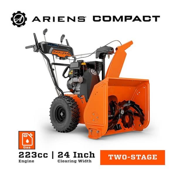 Compact 24 in. 224 cc Electric Start 2-Stage Self-propelled Gas Snow Blower with Auto-Turn Steering and Headlights