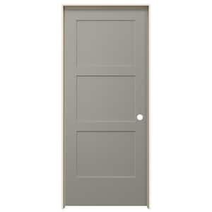 32 in. x 80 in. Birkdale French Vanilla Paint Left-Hand Smooth Solid Core Molded Composite Single Prehung Interior Door