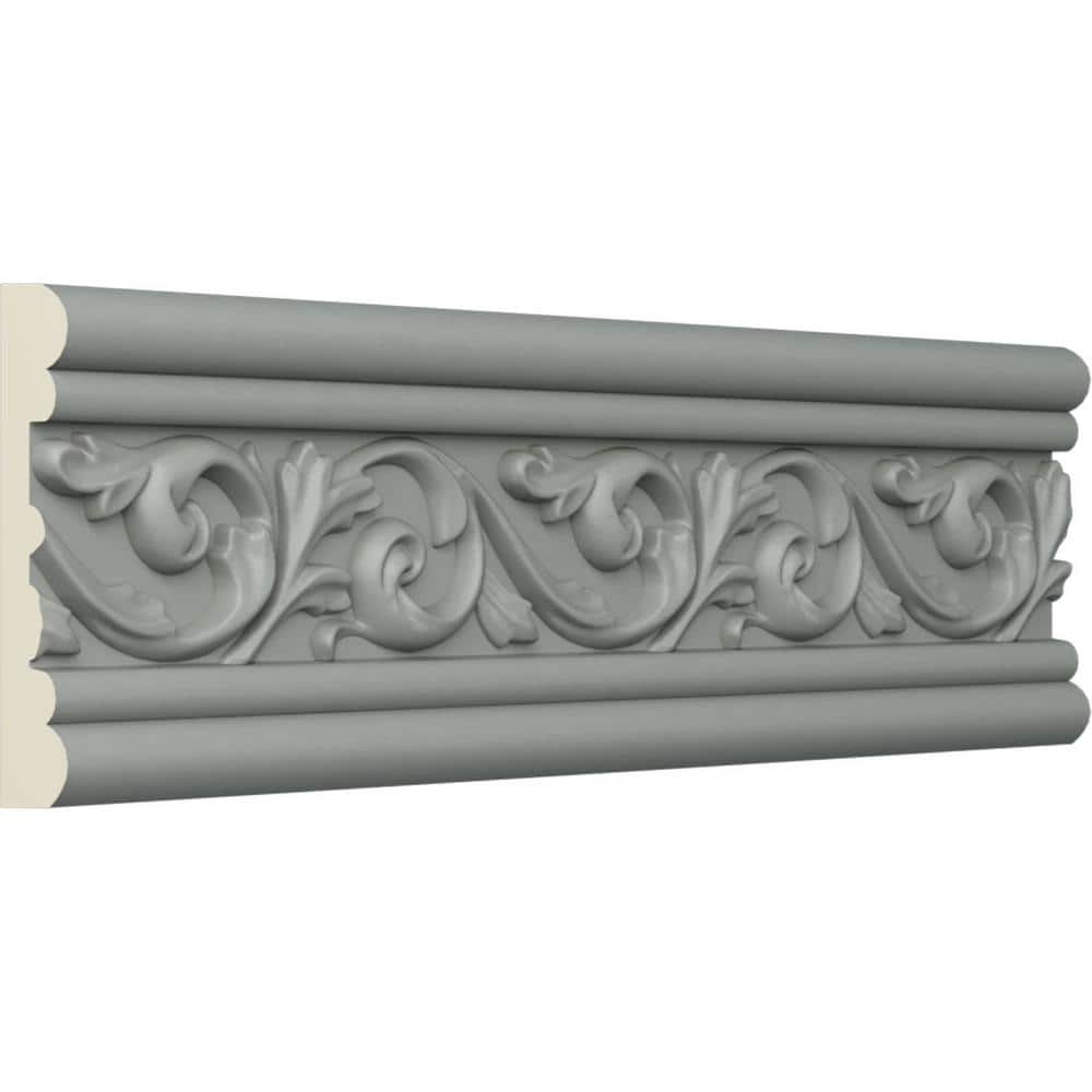 Primed White Geometric Urethane Chair Rail Moulding Sample