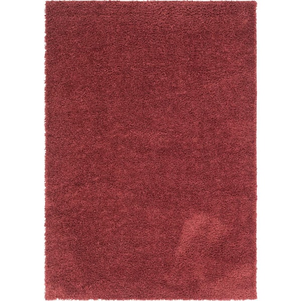 Unique Loom Davos Shag Poppy Red 7 ft. x 10 ft. Area Rug