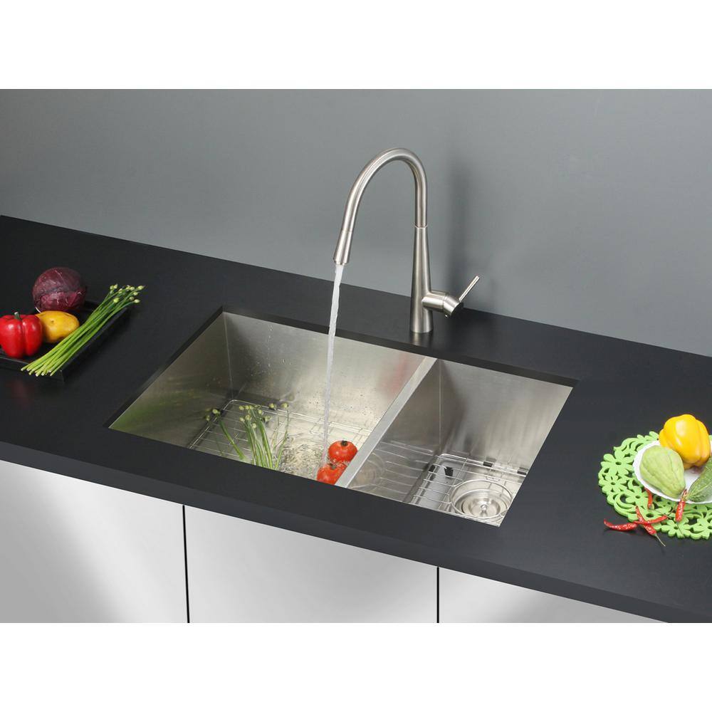 Ruvati 32-inch Stainless Steel Double Bowl Undermount Kitchen Sink
