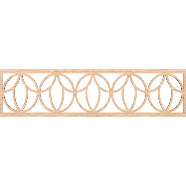 Ekena Millwork Shoshoni Fretwork 0.25 in. D x 47 in. W x 12 in. L Red Oak Wood Panel Moulding