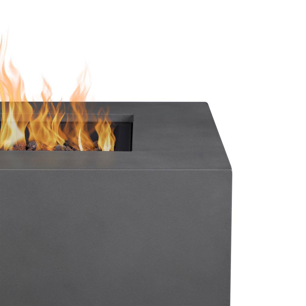 Weathered Slate 40" Square Gas Fire Pit Table