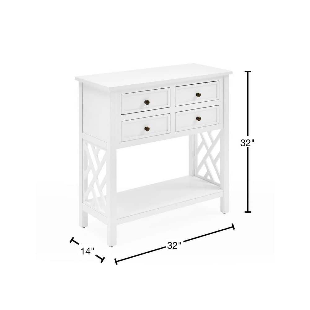 Coventry 32" White Pine Console Table with Open-Side Storage