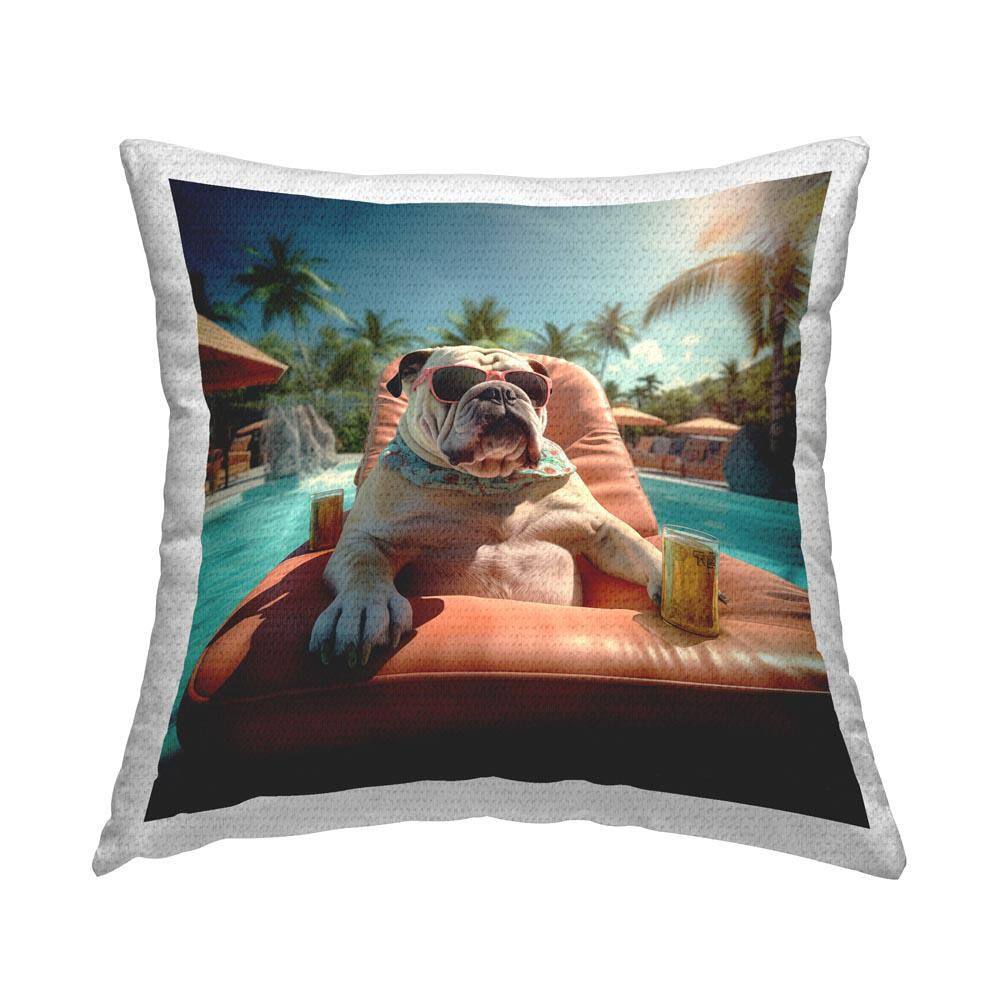 Tropical Pool Dog Outdoor Printed Throw Pillow by Jim Baldwin price history on PriceWatchPro