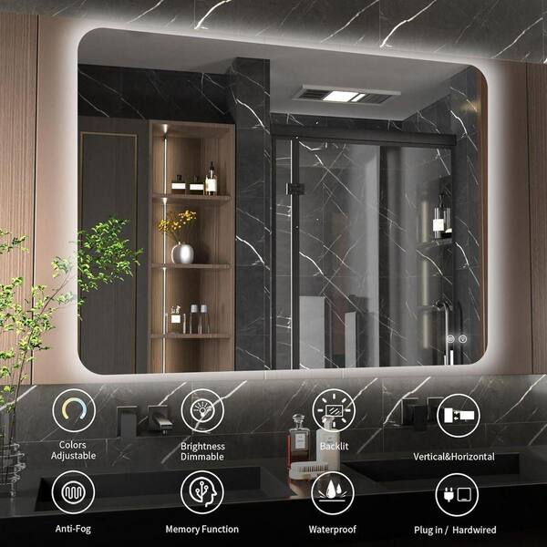 ZXDDMS 24 in. W x 36 in. H Rectangular Frameless Backlit LED Light