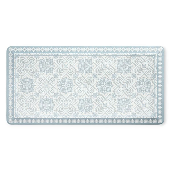 Comfort Anti Fatigue Strie Medallion Grey 19.6 in. x 39 in. Rectangle Kitchen Mat