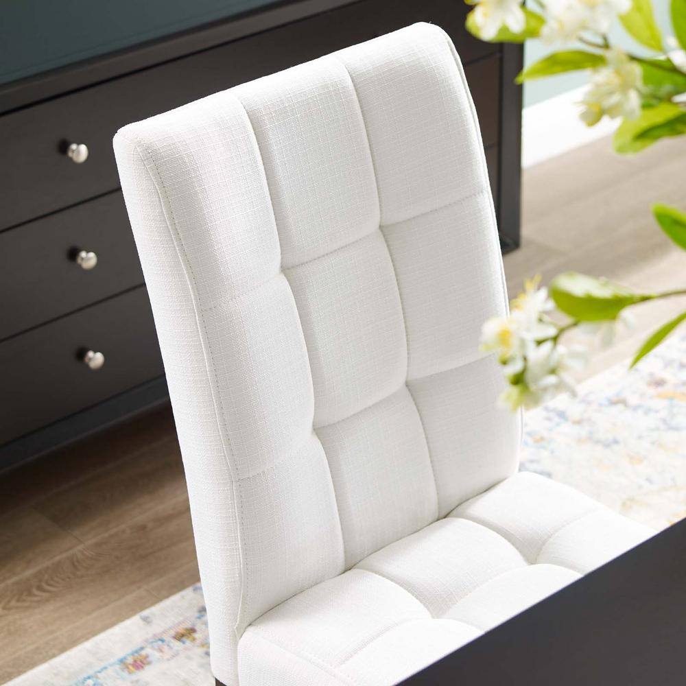 White Biscuit Tufted Upholstered Parsons Side Chair Set