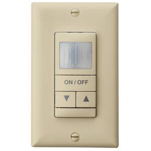 Single Pole Dual Detection Wall Switch Occupancy Sensor with Dimming, Ivory