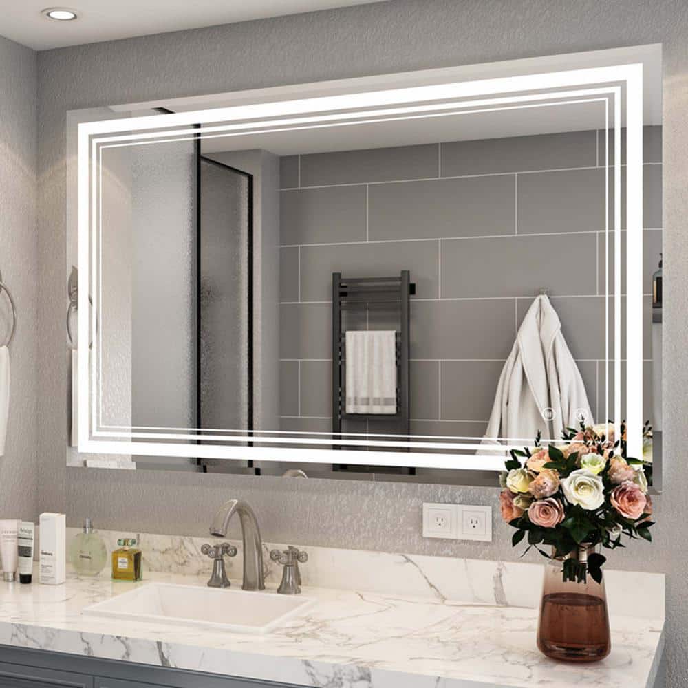 48 in. W x 36 in. H LED Rectangular Frameless Wall Bathroom Vanity Mirror T