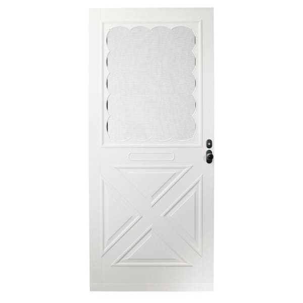 EMCO 36 in. x 80 in. Forever White Universal Store-in-Door Crossbuck Composite Storm Door