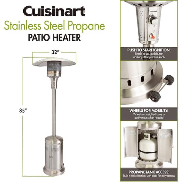 CUISINART OUTDOORS 47000 BTU Stainless Steel Propane Patio Heater