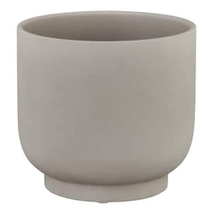 Pilar Medium Marbled Finish Ceramic Round Planter with Attached Saucer and Drainage Holes (8 in. L x 8 in. W x 7 in. H)
