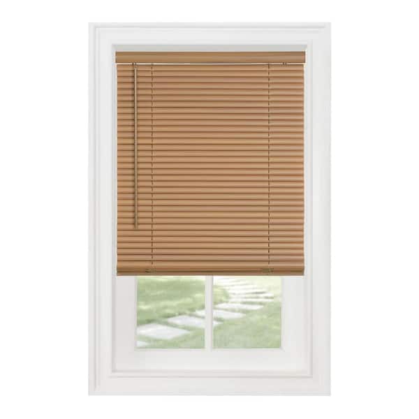 ACHIM GII Morningstar Woodtone Cordless Light Filtering Vinyl Mini Blind with 1 in. Slats 26 in. W x 64 in. L