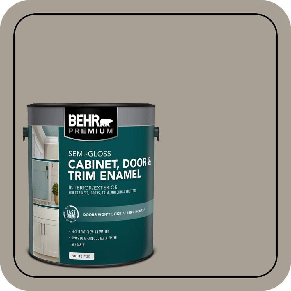 BEHR PREMIUM 1 gal. #PPU24-09 True Taupewood Semi-Gloss Enamel