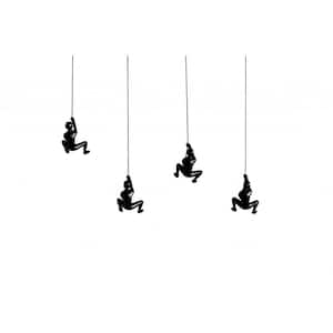 6 in. Resin Black Unthemed Hanging Decor (Pack of 4)