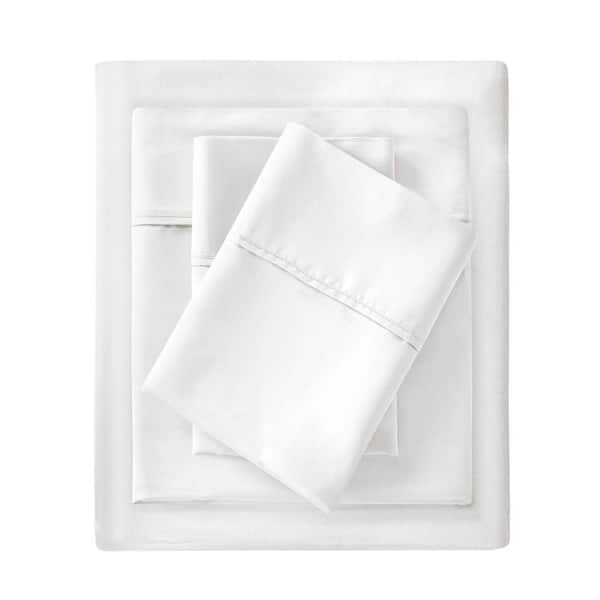 1500-Thread Count 4-Piece White Cotton Blend California King Wrinkle Free Sheet Set