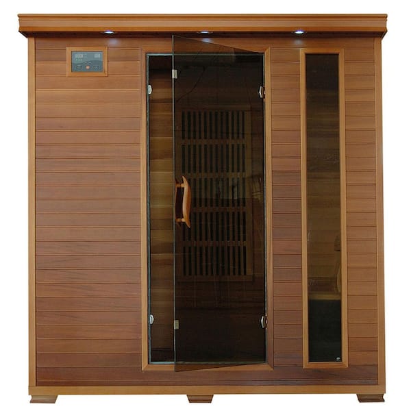 HeatWave 4-Person Cedar Infrared Sauna with 9 Carbon Heaters