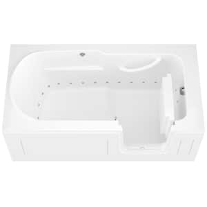 HD Series 30 in. x 60 in. Right Drain Step-In Walk-In Air Tub in White