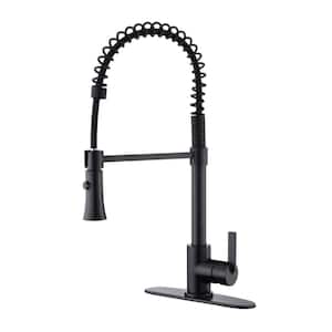 Euro Spring Spout Single-Handle Pull-Down Sprayer Kitchen Faucet w/Accessory Rust and Spot Resist in Oil Rubbed Bronze