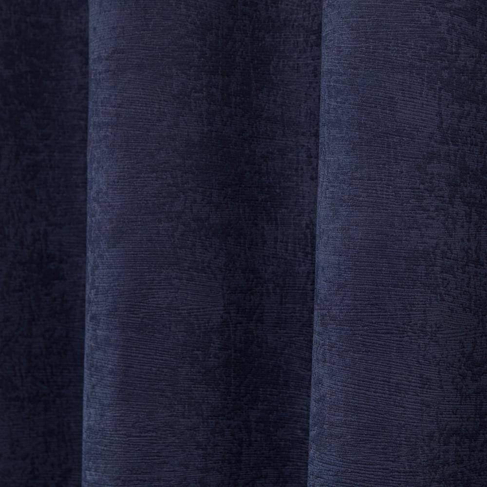 Navy Polyester Room Darkening Grommet Curtains, 52"x96"
