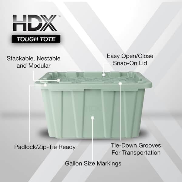 27 Gal. Tough Storage Tote in Versatile Green (4-Pack)